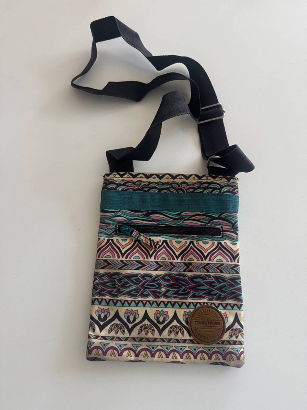 Dakine Teal, Pink, Cream Patterned Crossbody Bag